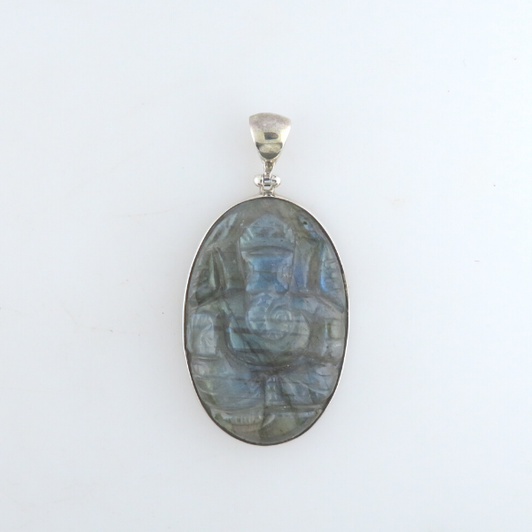 Labradorite (Ganesh Curved) Pendant with Sterling Silver