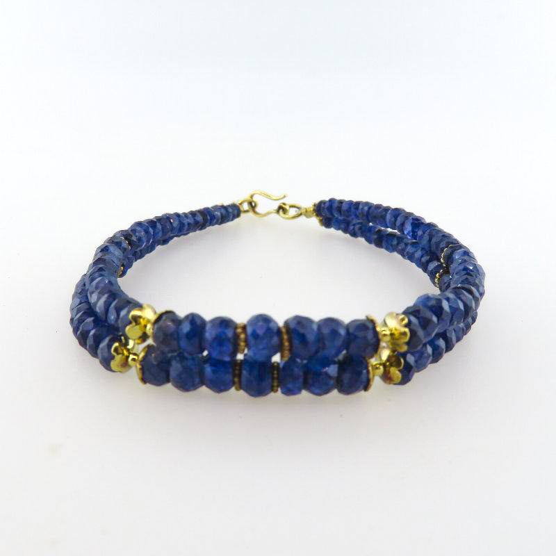 Blue Sapphire Bracelet with 18K Gold