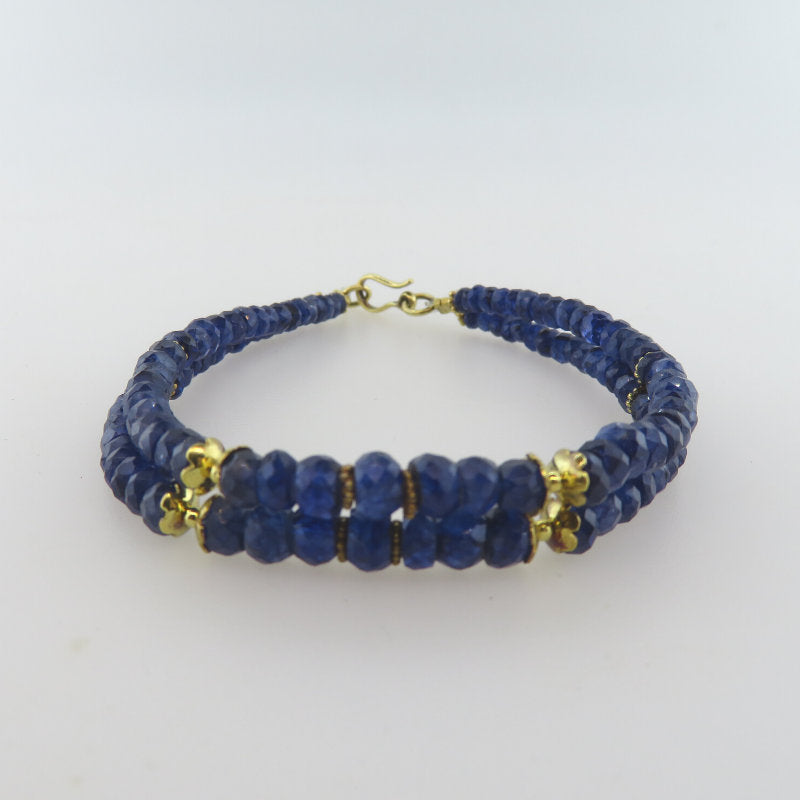 Blue Sapphire Bracelet with 18K Gold