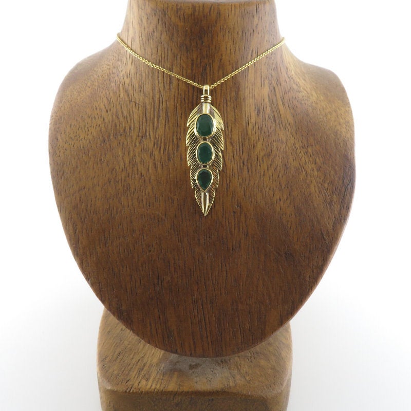 Emerald Pendant with 18K Gold