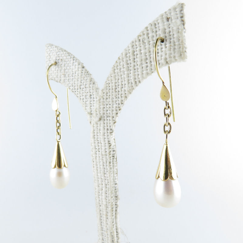 Fresh Water Pearl Earrings with 18K Gold