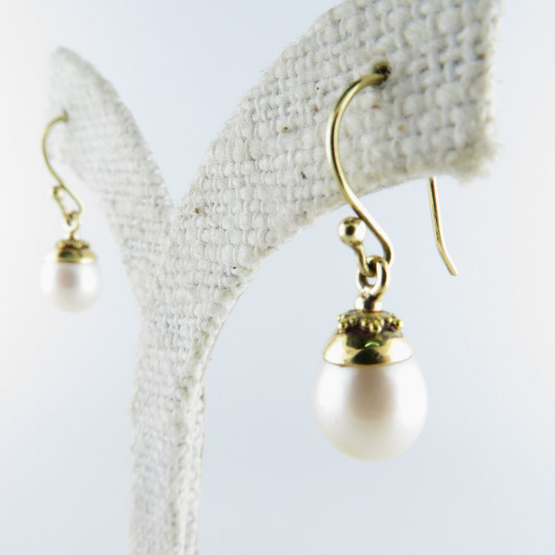 Fresh Water Earrings with 18K Gold