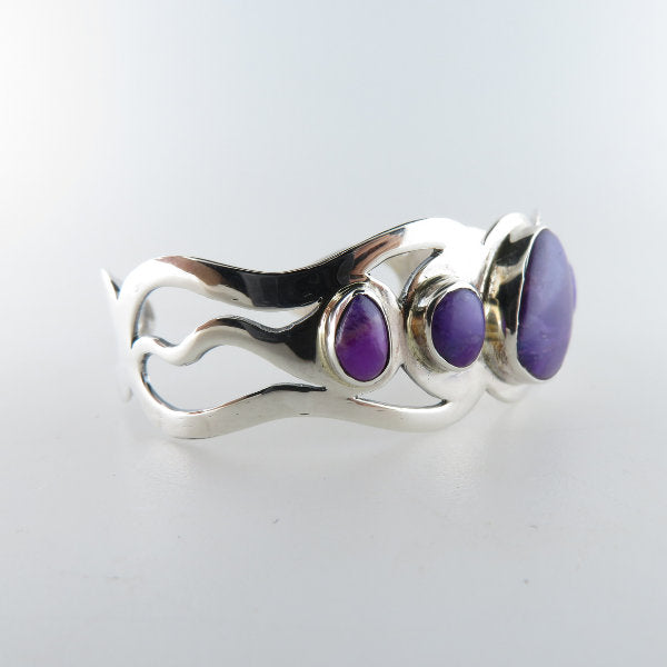 Sugilite Bangle with Sterling Silver