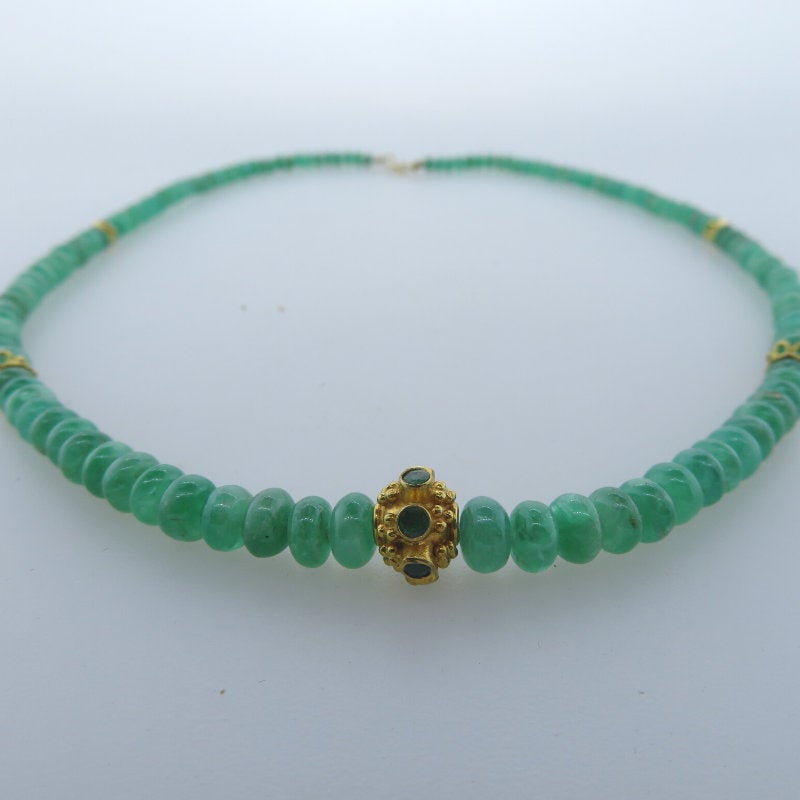 Emerald Necklace with 18K Gold