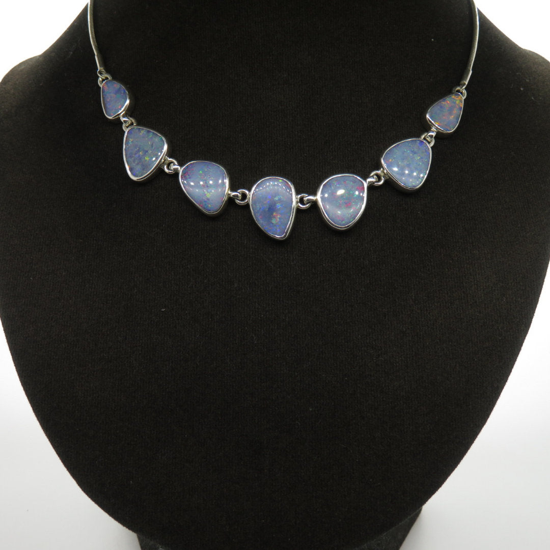 Australian Opal Necklace with Sterling Silver