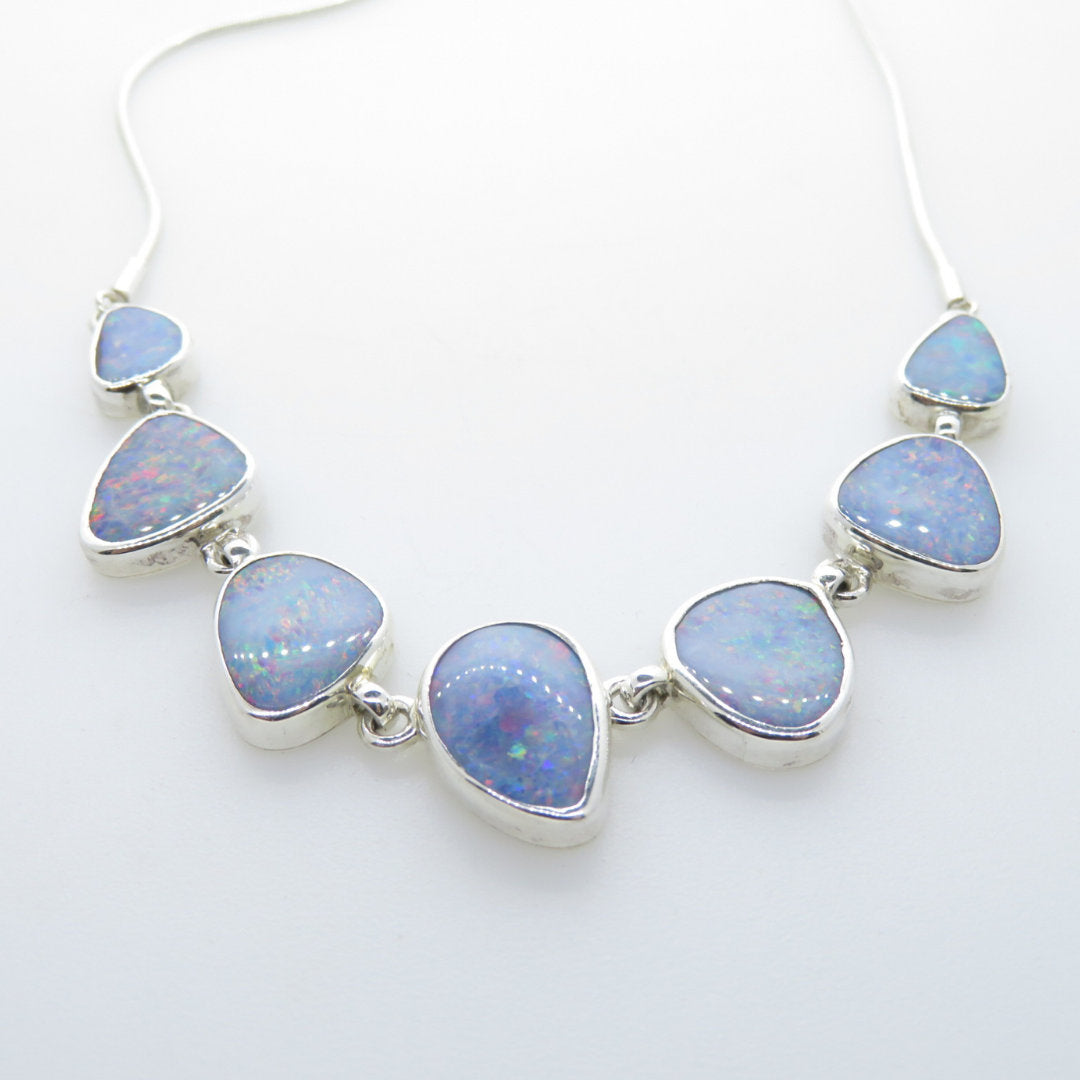 Australian Opal Necklace with Sterling Silver