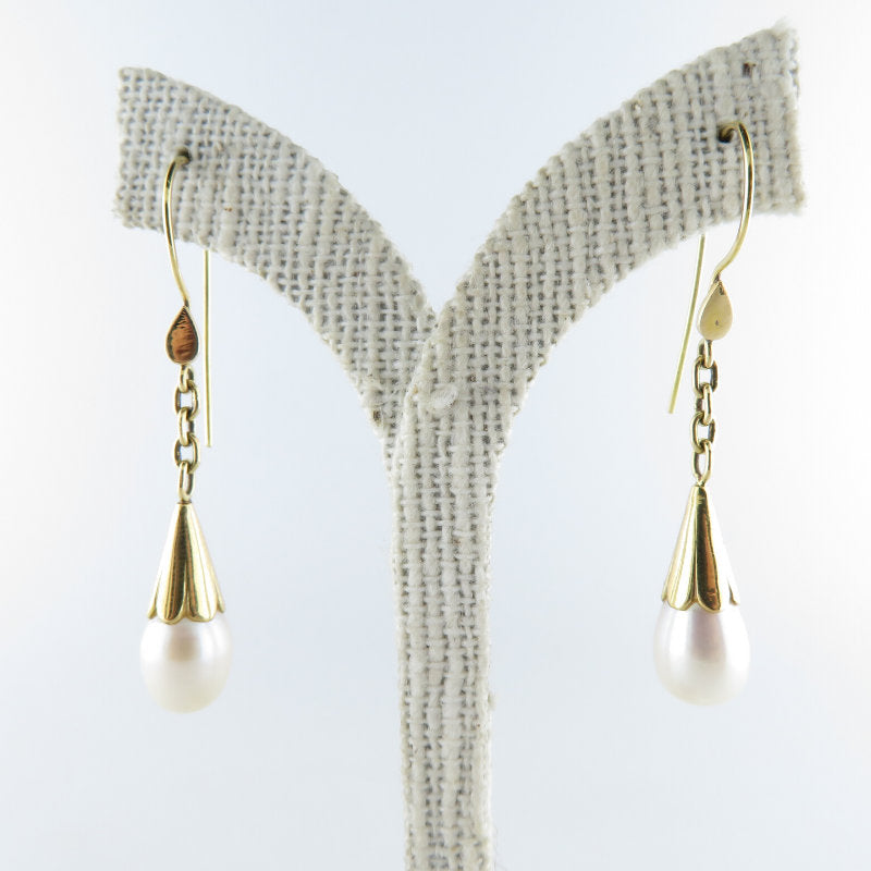 Fresh Water Pearl Earrings with 18K Gold