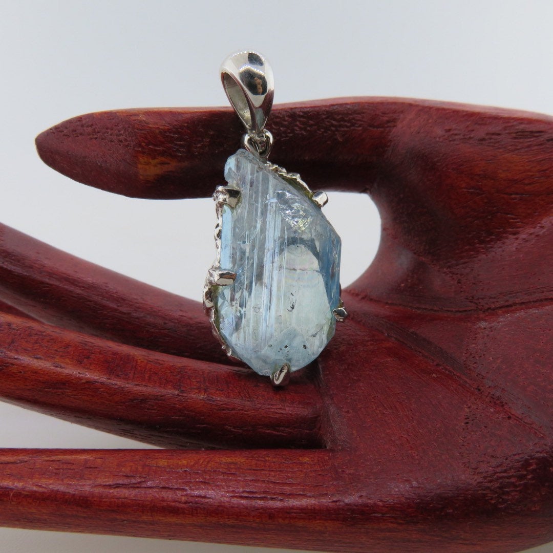 Aqua Aura Danburite Pendant with Sterling Silver