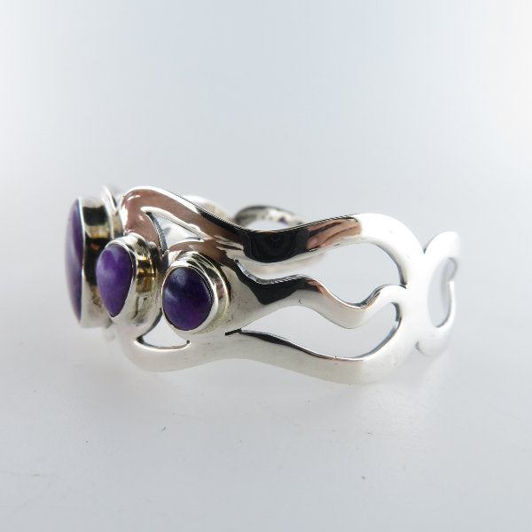 Sugilite Bangle with Sterling Silver