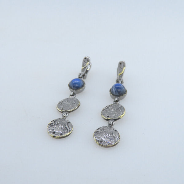 Labradorite Earrings with Sterling Silver and Gold Plated