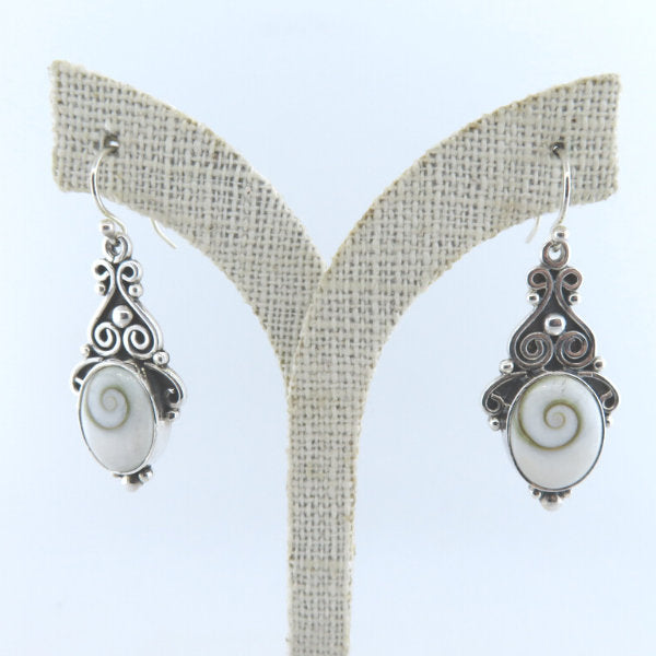 Shiva Eye Shell Earrings with Sterling Silver