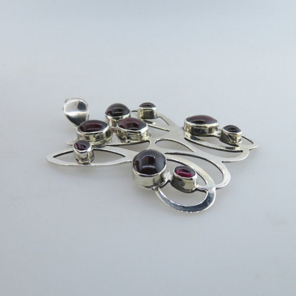 Garnet Pendant with Sterling Silver