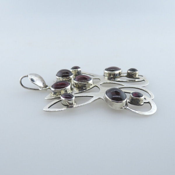 Garnet Pendant with Sterling Silver