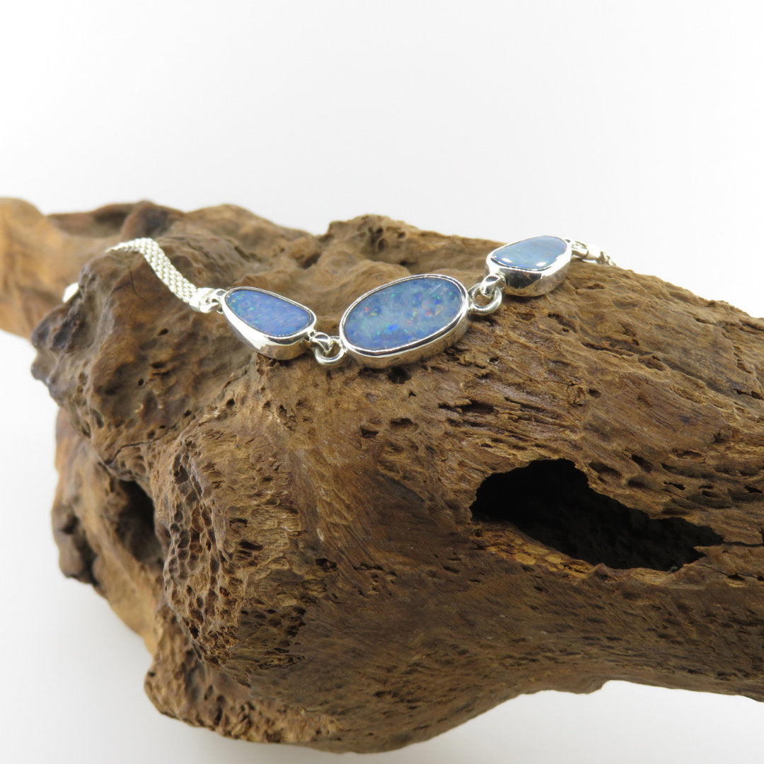 Australian Opal Bracelet with Sterling Silver