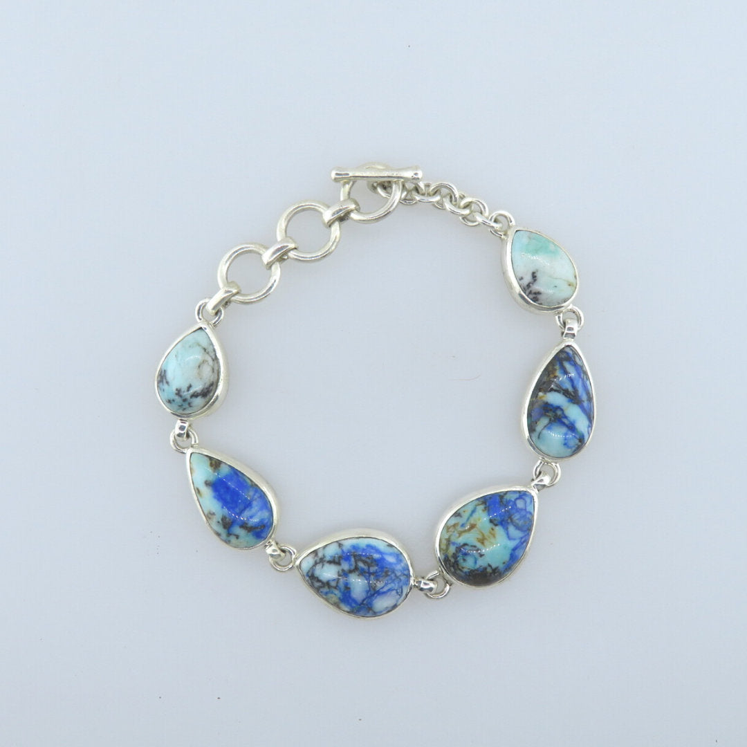 Azurite Bracelet with Sterling Silver