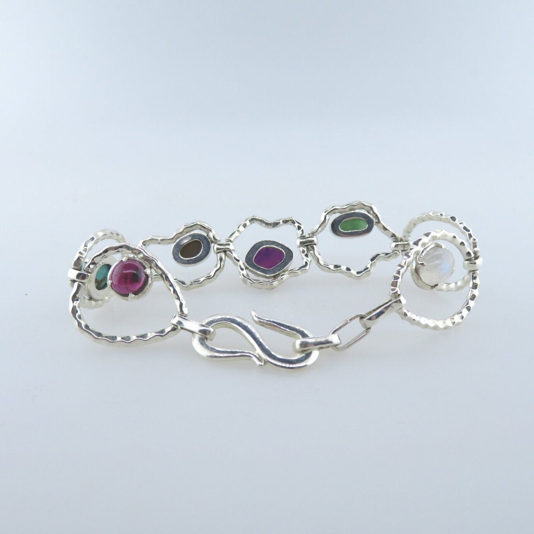 Mixed Stones Bracelet with Sterling Silver