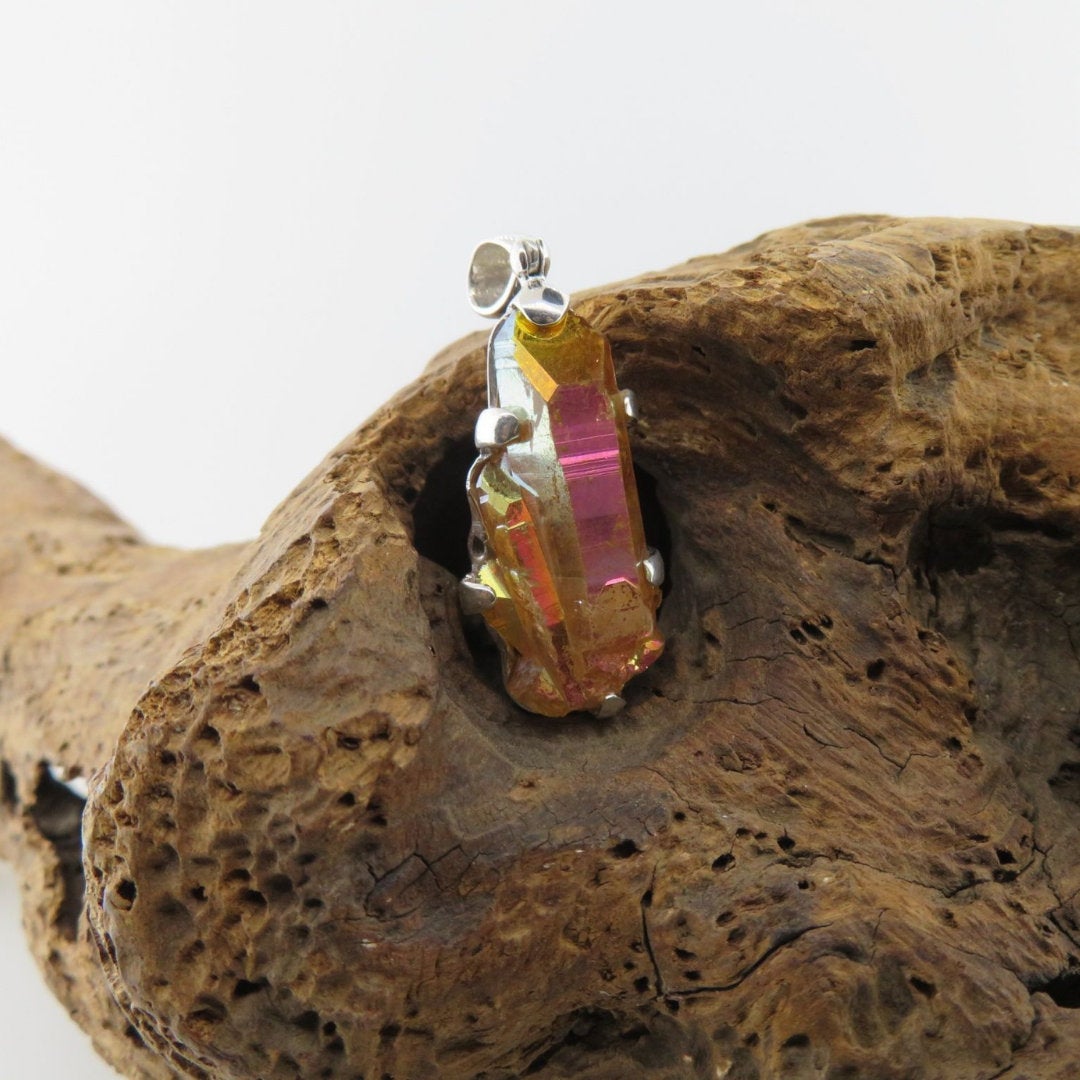 Quartz Crystal Pendant with Sterling Silver